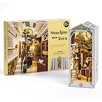 Rolife LED Book Nook Kit-Decorative Bookend Stand-3D Wooden Puzzle for Adults-Bookshelf Insert Booknook-Room Decor for Teen G