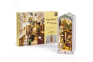 Rolife LED Book Nook Kit-Decorative Bookend Stand-3D Wooden Puzzle for Adults-Bookshelf Insert Booknook-Room Decor for Teen Girls Boys Women Men