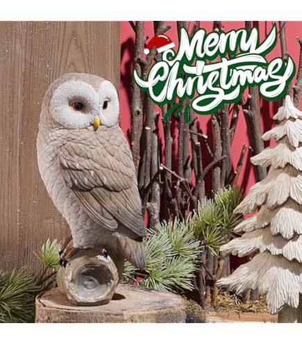 Amazon.com : Hi-Line Gift Ltd Owl on Stump Statue, Grey