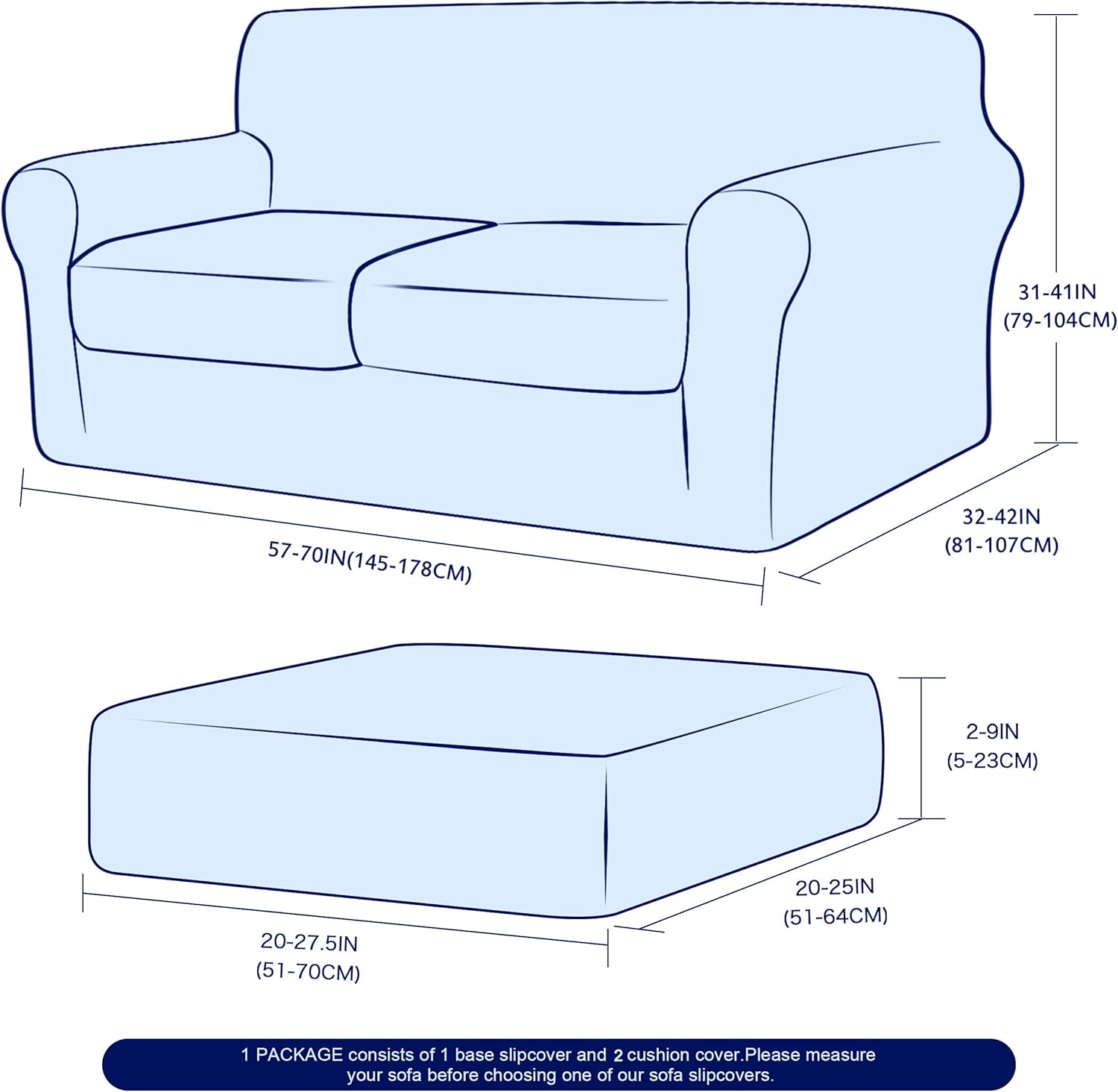 subrtex 2-Seater Stretch Velvet Sofa Couch Cover with Separate Cushion Soft Sofa Slipcover for Modern Plush Furniture Protector(2 Seaters - Image 4