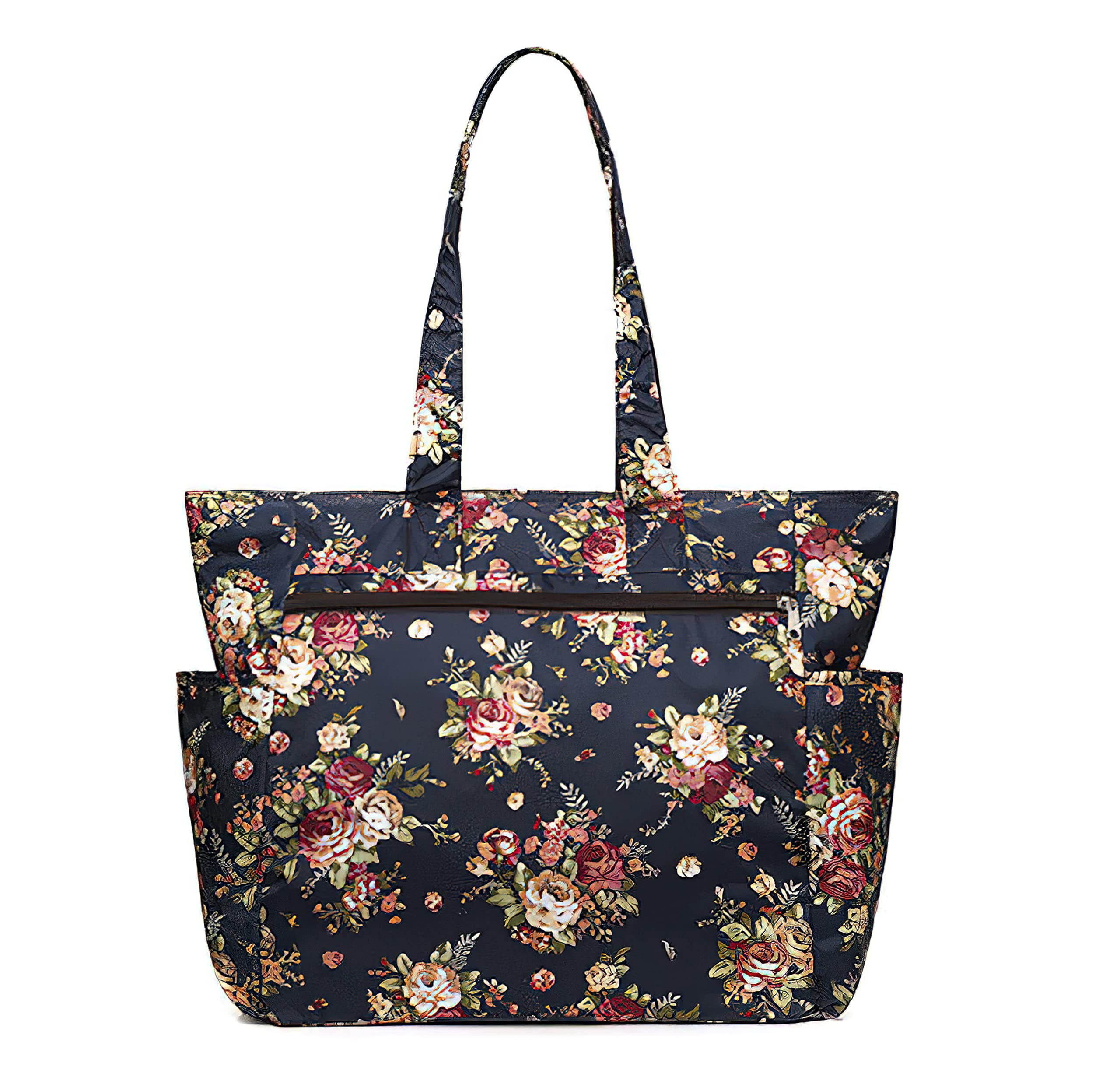 Floral Tote Water-resistant Large Shoulder Bag for Shopping School Work College Yoga Travel Beach Daily Use with Multi Pockets (autumn garden) — image 1
