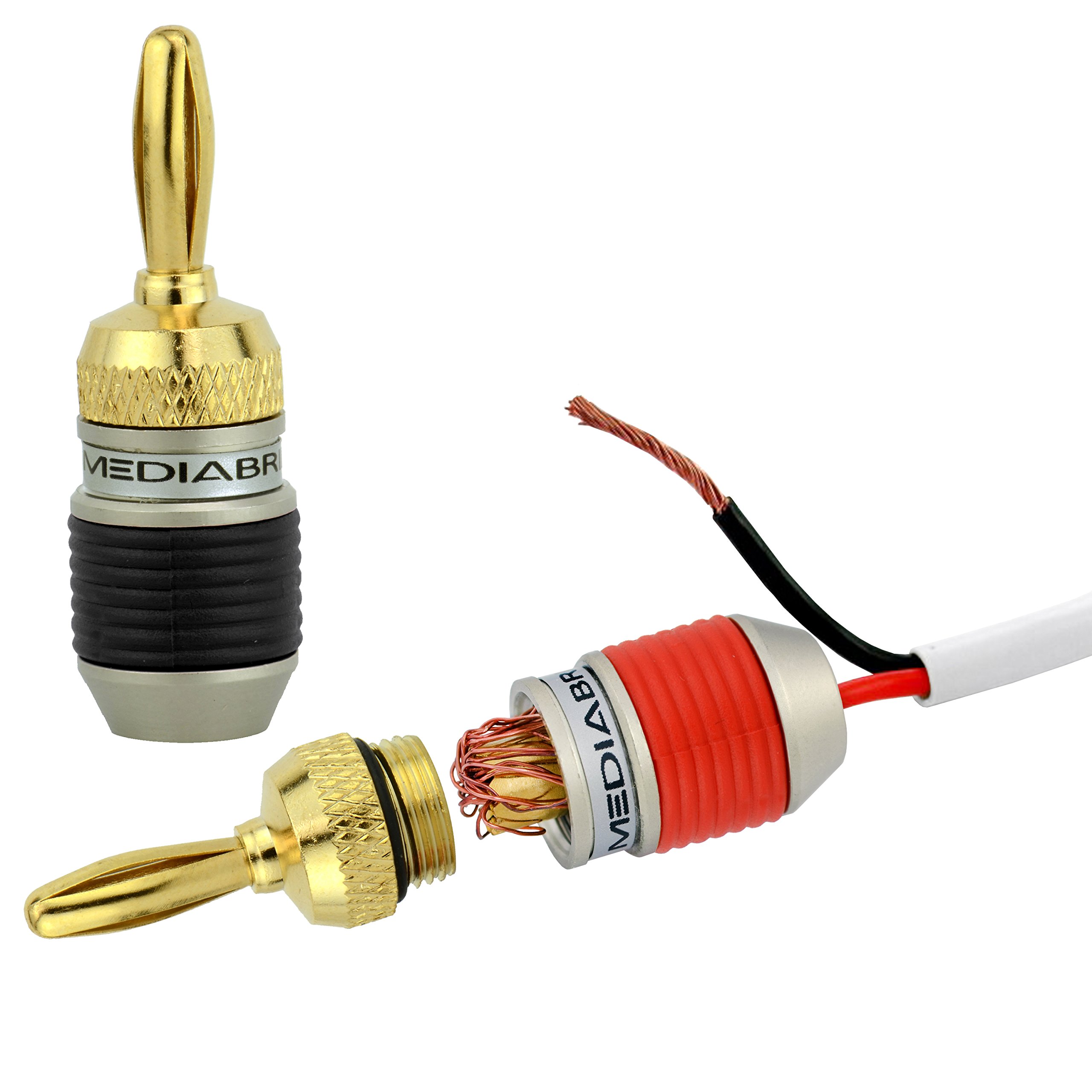 Mediabridge Banana Plugs CorrosionResistant 24K GoldPlated