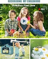 Hangrui Kids Camera 20MP Dual Lens 2.0 inch IPS 1080P 32GB Shockproof Dark Green view 4