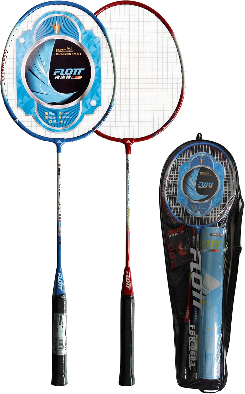 YoungLA Badminton Rackets for Adults and Kids | Premium Quality 12 Shuttles with 2 Bats with Carrying Case 0583 (3P) : Sports & Outdoors