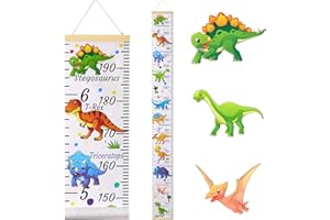 Beinou Baby Growth Chart Ruler for Kids Wood Frame Height Measure Chart 7.9in x 79in Canvas Hanging Height Growth Chart