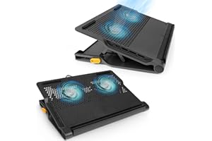 Targus 17" inch Dual Fan Lap Chill Mat Plus - Ergonomic, Neoprene Laptop Cooling Pad, Heat Protection Laptop Cooler, Dual-fan Heat Dispersion, 4 Port USB Hub Laptop Fan, (AWE81US) Black