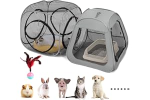 ITENT Portable Cat Playpen, Trapezoidal Design for Better Standing, Foldable Pet Tent for Indoor and Outdoor Use,Dog Playpen, Outdoor Cat Tent, Cat Houses & Condos for Kitten,Cat,Puppy and Small Animals.