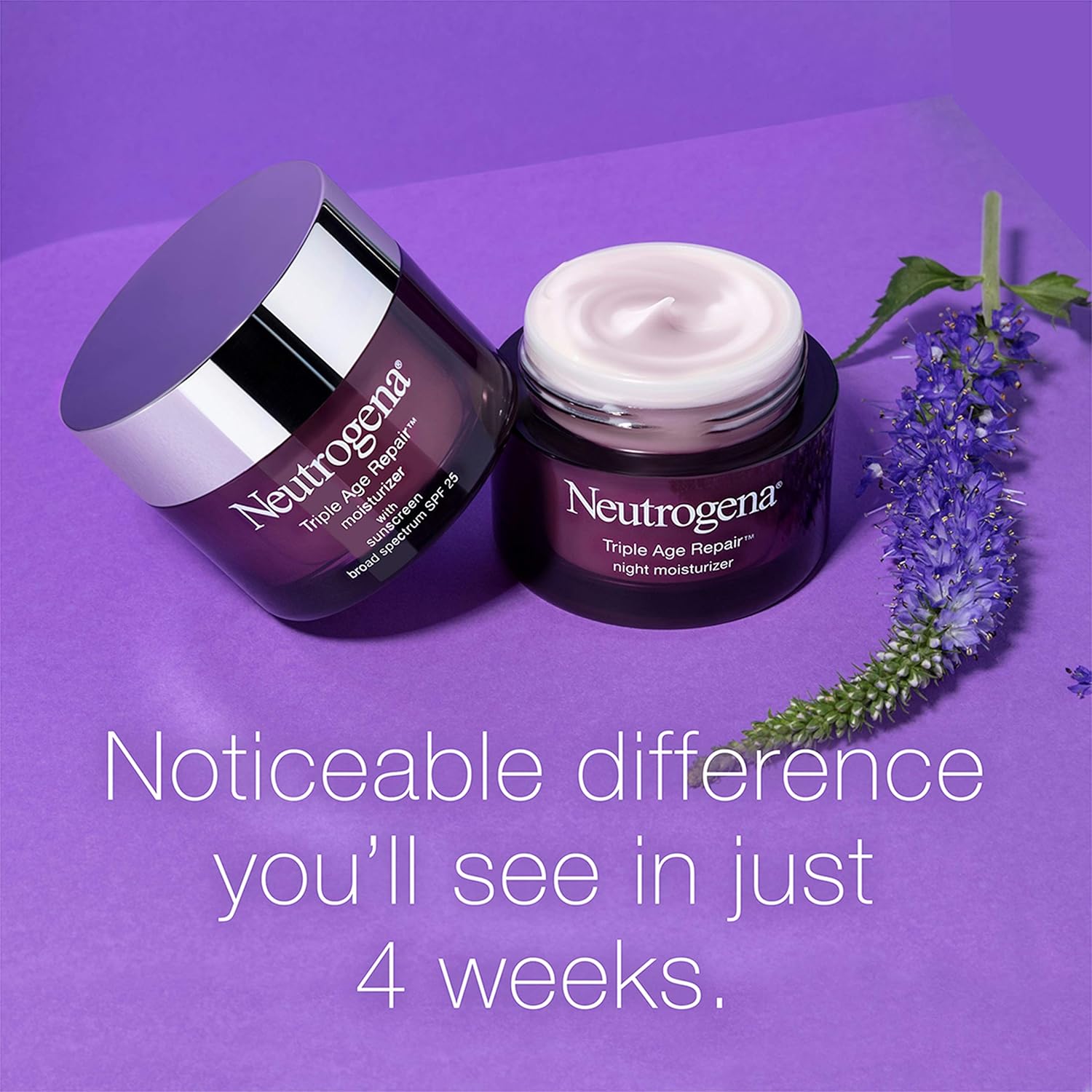 Neutrogena Triple Age Repair Anti-Aging Daily Facial Moisturizer with SPF 25 Sunscreen & Vitamin C, Firming Face & Neck Cream for Dark Spots with Glycerin & Shea Butter, 1.7 oz: Beauty