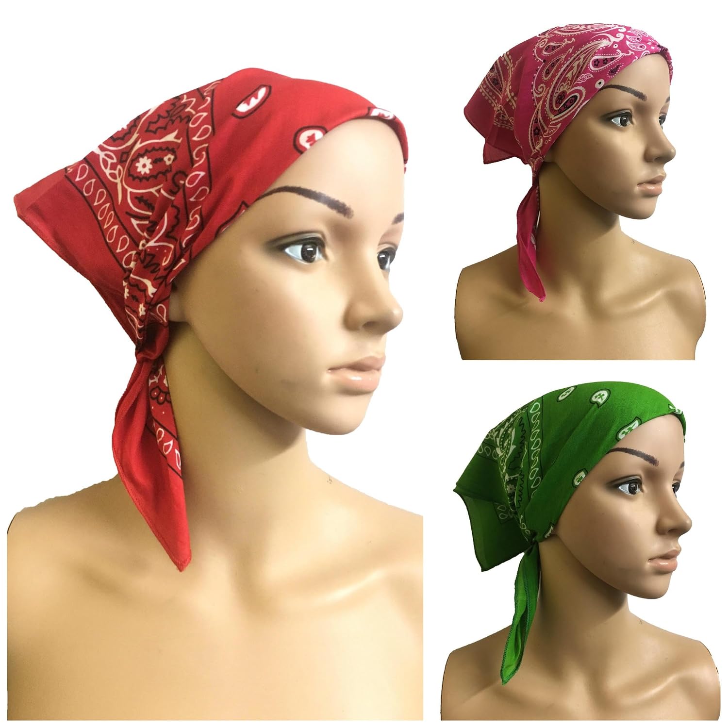 3 pieces of cotton bandanas pasiley bandanas printed pregnancy bandanas fashion bandanas stylish bandanas ladies bandanas