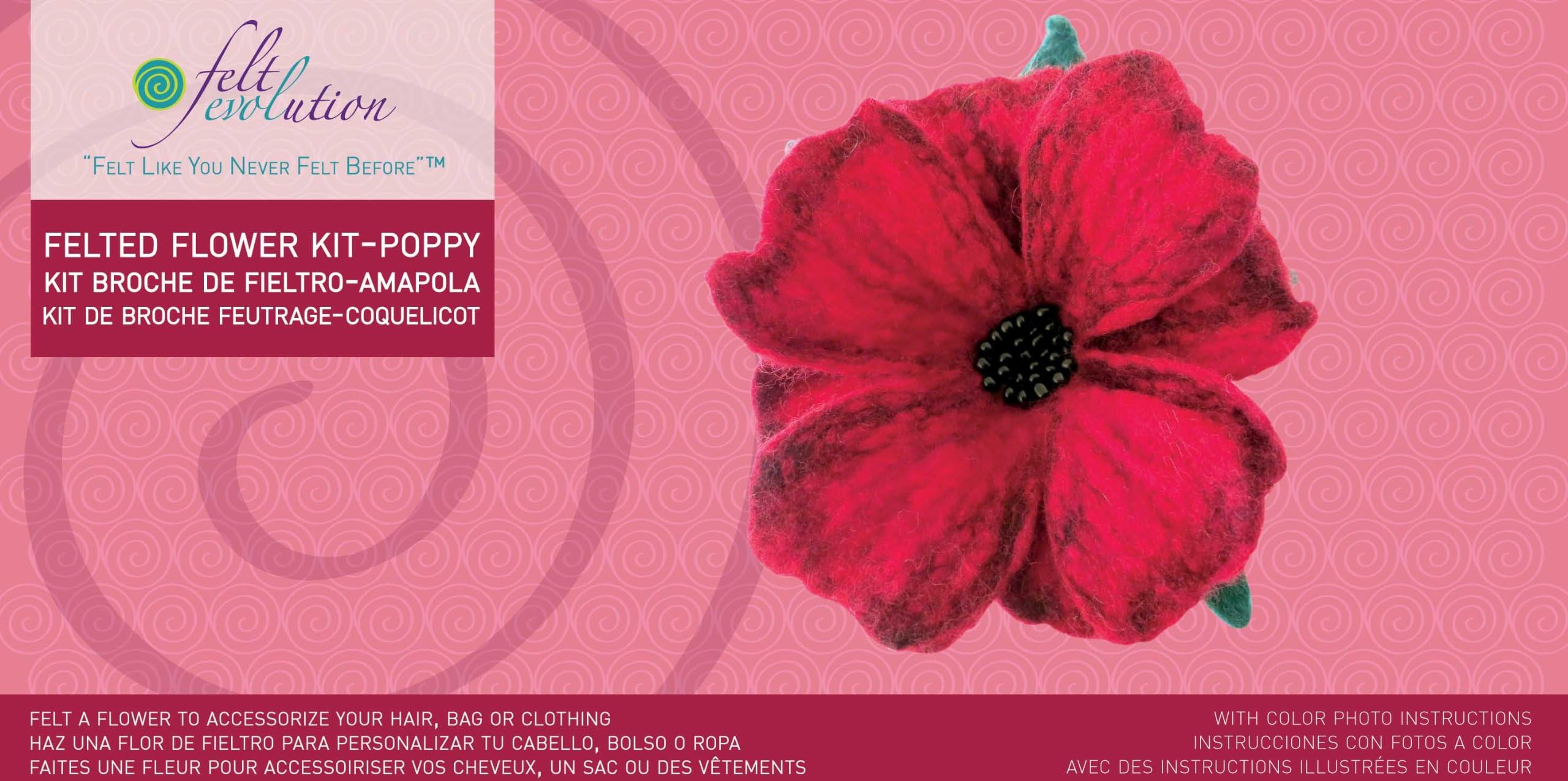 Felted Flower Craft Kit - Poppy