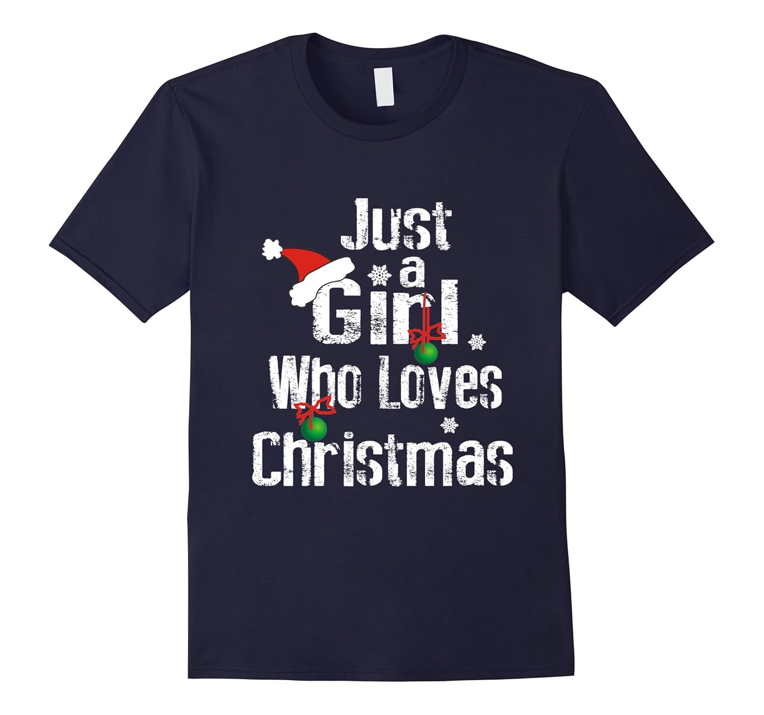 Just A Girl Who Loves Christmas - Cute Xmas T-Shirt-ANZ