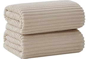 NALIVO Oversized Bath Sheets 40x80 Inches Extra Large Bath Towels for Adults Super Soft Quick Dry Highly Absobent Microfiber Shower Towels for Bathroom, Pool, Gym, Yoga Towel (Beige, 2Piece)