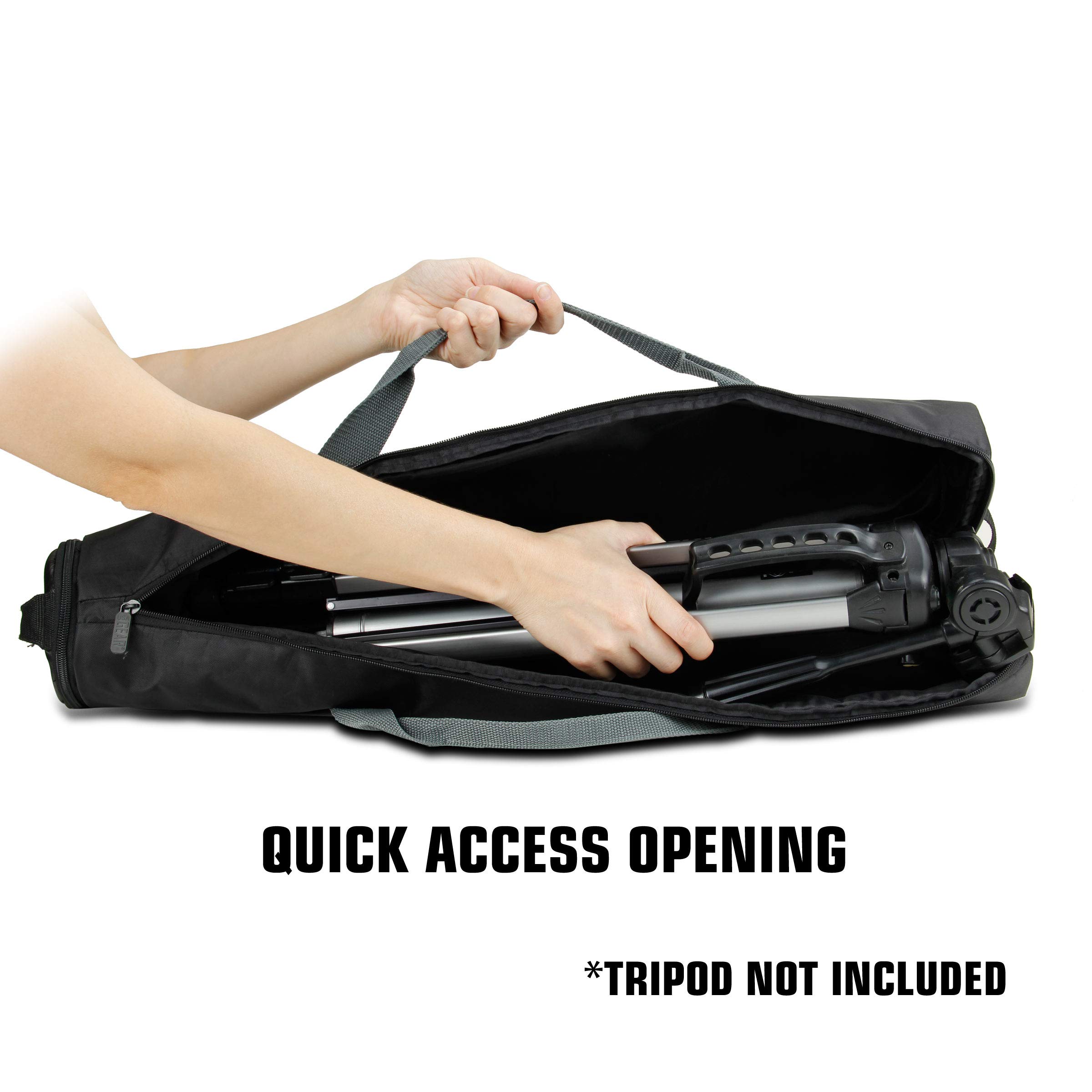 USA Gear Padded Tripod Case Bag Holds Tripods from 21 to 35 inches Adjustable Size Extension