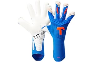 T1TAN Alien Gravity Blue 2.0 - Soccer Goalie Gloves - Mixed Cut and 4mm Gecko Grip - Size 10