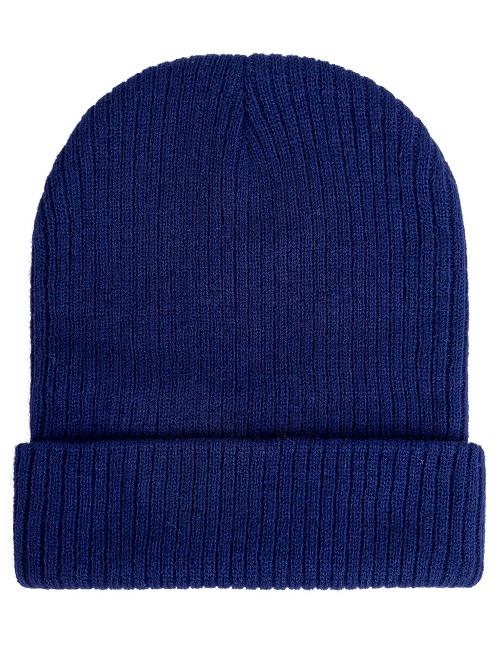 EVRFELAN Slouchy Beanie Casual Knitted Winter Hat Cuffed Plain Warm Cap Pure Color Simple Skull Cap for Women Men(Navy blue)