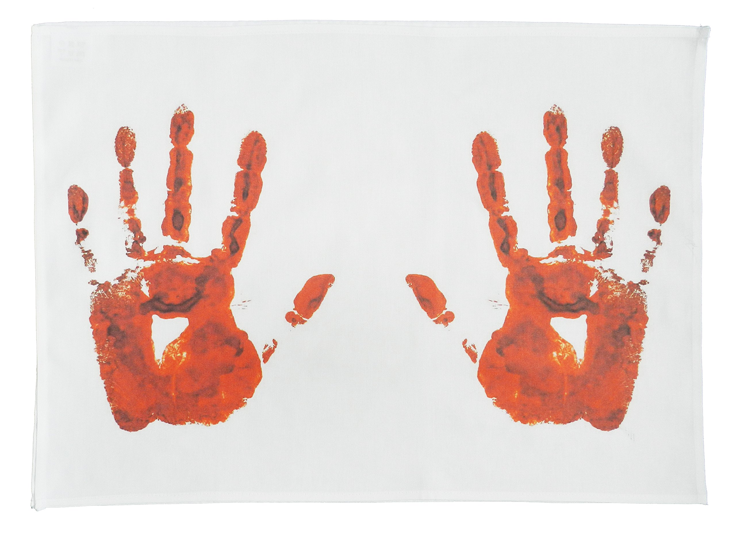 Half a Donkey Pair of Blood Stained HandsTea Towel
