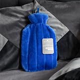 Revitale Luxury 2 Litre Hot Water Bottle with Soft Faux Fur Cover Royal Blue view 8
