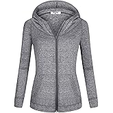 Hibelle Women's Full-Zip Fleece Lined Hoodie Sports Sweatshirts with Handy Pockets & Inside Pocket