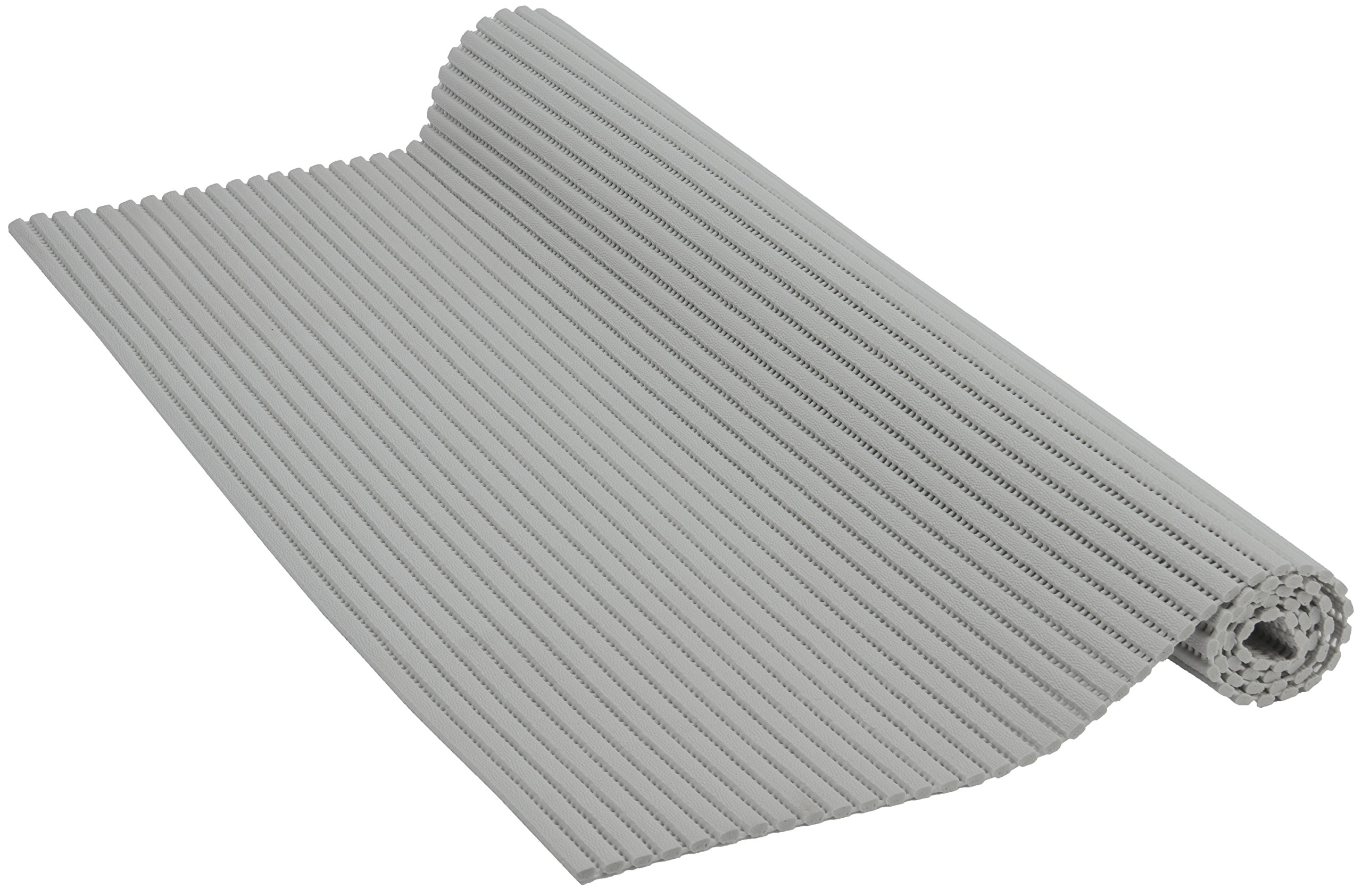 Venilia Venisoft 54160 Soft Foam Plain Non-Slip Flooring Shower Mat PVC Polyester Grey 65 x 200 cm, 200 x 65 cm (Rechteckig)