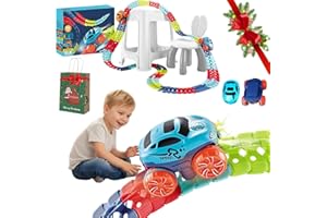 Smartoonkids Anti Gravity Race Track with Car, 360° Electric Climbing Car Race Track with Led Lights, Customizable Flexible Track, Antigravity Race Track, Electric Race Car Track Set (138pcs)
