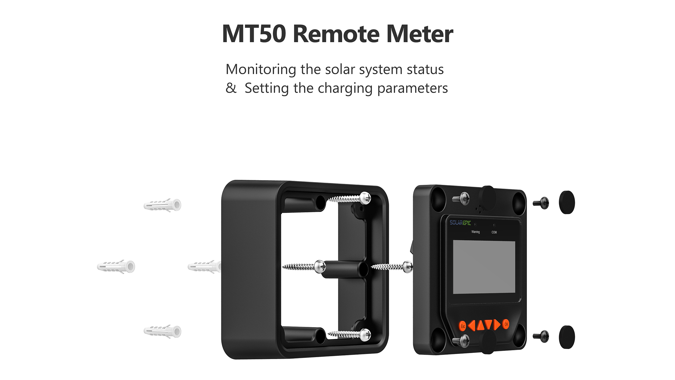 MPPT Solarladeregler 40A Mit MT50 Fernbedienung & Temperatursensor – Für 12V/24V Solaranlagen