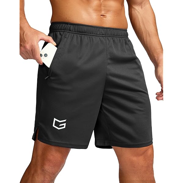 G Gradual Men's Running Shorts with Zipper Pockets Quick Dry Gym