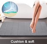 Yimobra Memory Foam Bath Mat Set 2pc Grey 43x61 cm 61x52 cm Non Slip view 2