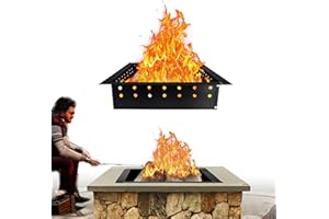 Febtech Smokeless Fire Ring Insert Square - Carbon Steel 36" OD & 30" ID Powder Coated Bonfire Ring Insert with Air Vents – Portable Fire Ring with Quick Assembly for Outdoor Gatherings