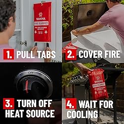 Wamoma Fire Suppression Blanket with Hooks