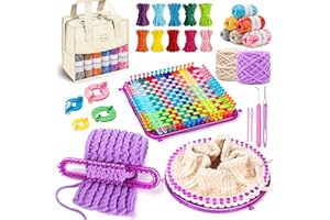 MIAOKE 633 Pcs Weaving Loom Kit, Includes Storage Bag, Binding Needles, Colored Craft Rings, Yarn And Crochet Hooks of Large 