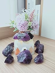 Luckeeper 0.5 lb Rough Crystals Bulk Raw Amethyst