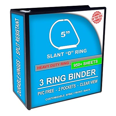 5 Inch Black Binder with Slant D-Rings and Clear Nepal | Ubuy