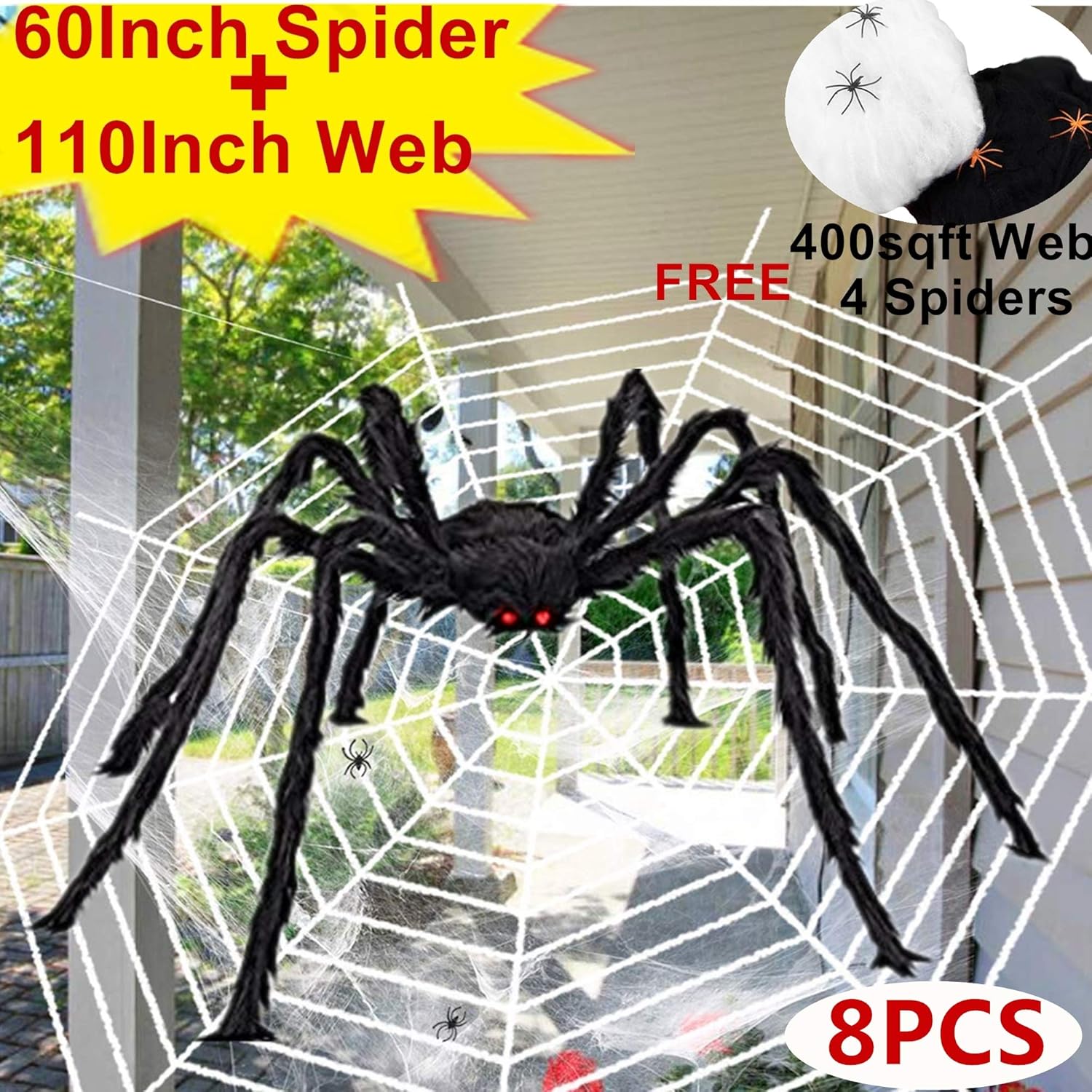 Crazy Pumpkin Halloween Spider Decoration 60 Huge Outdoor