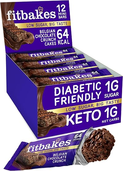 fit bakes 64 Calorie Belgian Chocolate Mini Bars 12x19g