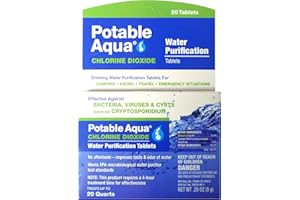 Potable Aqua Chlorine Dioxide Water Purification Tablets - 20 Count
