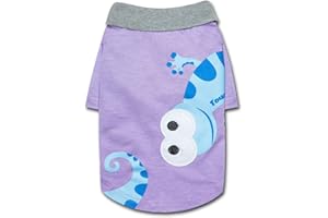 PET LIFE Touchdog ® 'Arubark' Dog T-Shirt - Caribbean Style Dog Polo Pet T-Shirt with Accented Collar - Summer Dog Clothes or Dog Shirts Featuring Accented Embroidery and Lizzard Print