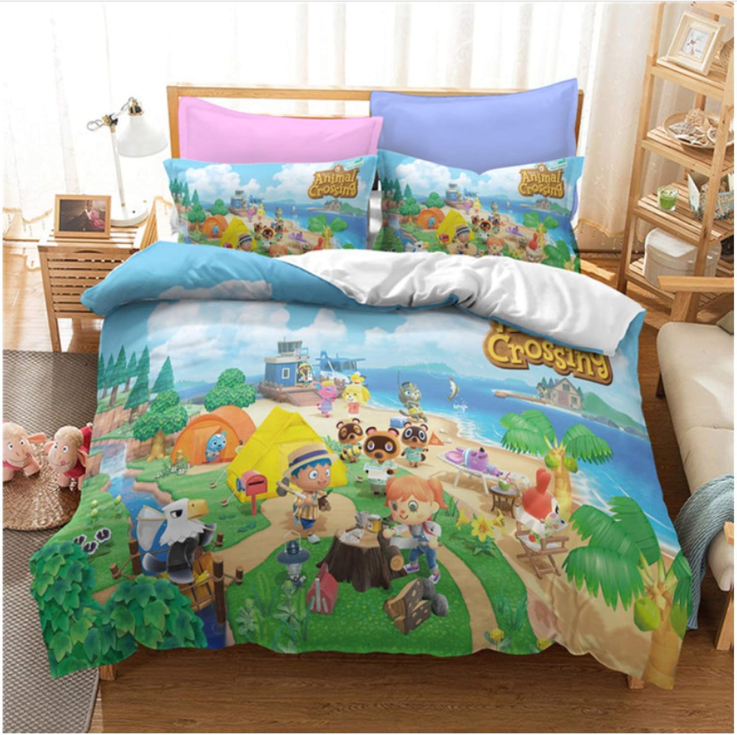 Nat999Lily Animal Crossing 3D Bedding Set Adult Kids Duvet Cover Set