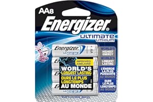 Energizer Ultimate Lithium AA Batteries, World's Longest-Lasting AA Battery, 8 pack
