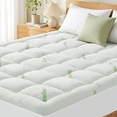 Mattress Pad Twin XL Size, Cooling Pillow Top Mattress Topper, Ultra Soft Viscose Made from Bamboo, Breathable for Hot Sleepers, Deep Pocket 8"-20", Green