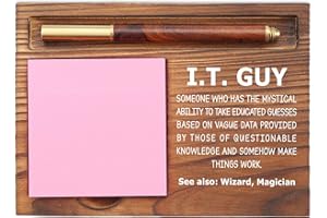 EFFJNSG Funny IT Guy Sticky Note Holder, Tech Support Appreciation Gift, Geeky Desk Organizer for IT Professionals, Programmers, Self-Stick Note Pad Holders EDP122
