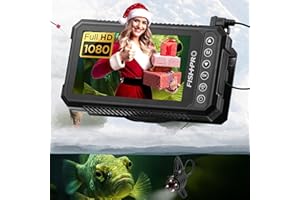 FishPRO (2024 Upgrade) HD 1080P Underwater Fishing Camera 4.5''-(NO Need Learn) Ice Fishing Camera (Plug & Play) w/ 5,000mAh Li-Battery & USB-C Power, IR&LED for Dark, Fish Finder Camera, 20m/66ft