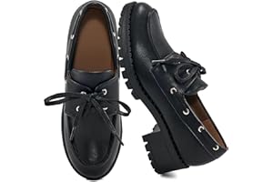 Ablanczoom Platform Oxford Shoes for Women : Lace Up Women's Platform Chunky Loafers with Lug Sole Dress Shoes for Work Business