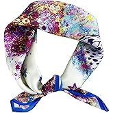 CAKAWIND 100% Mulberry Silk Scarf 21"x21" Lightweight Digital Small Square HeadScarf for Women,Bandana Neckerchief Fashion