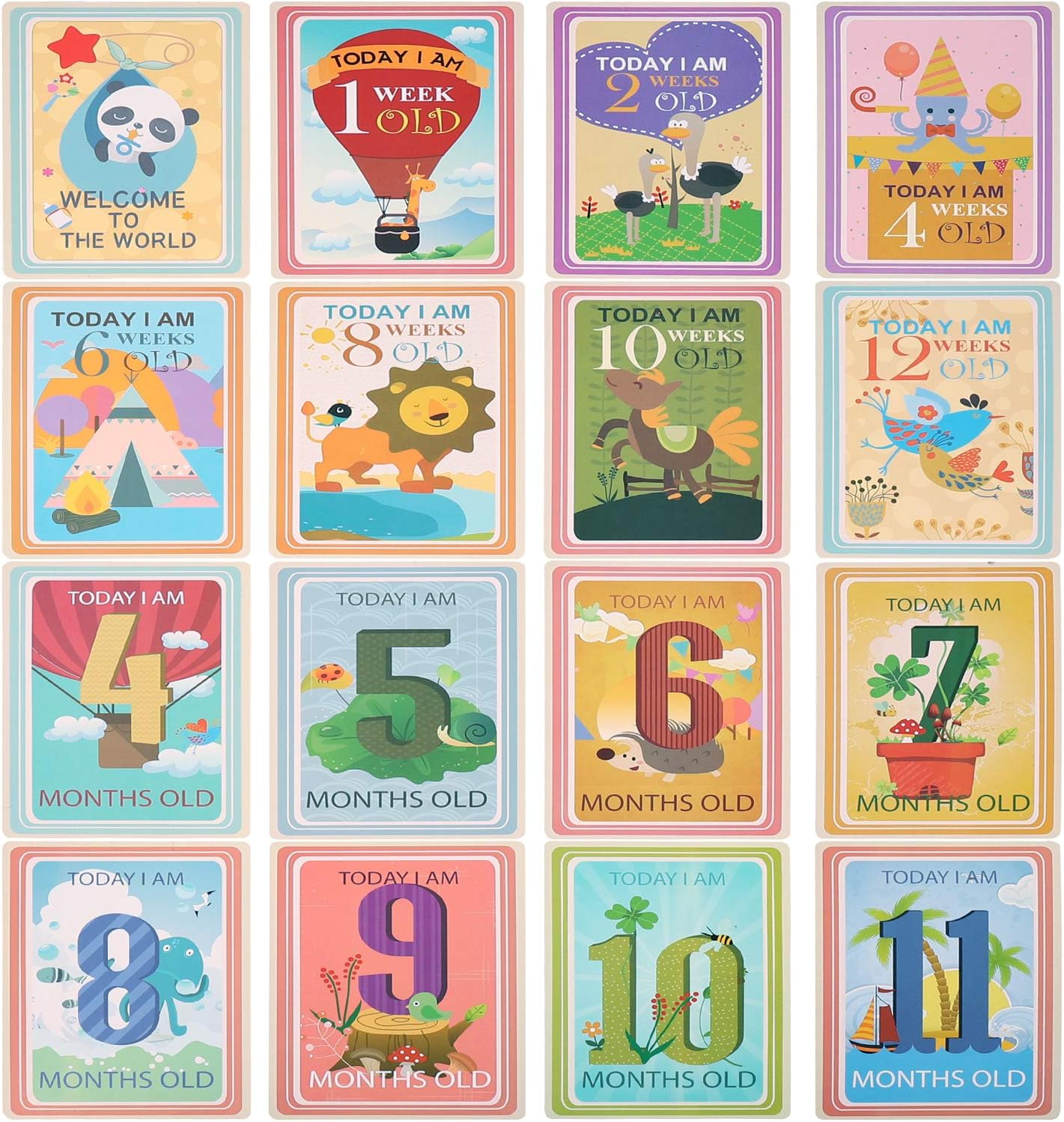 36 Sheet Milestone Photo Sharing Cards Gift Set Baby Age Cards - Baby Milestone Cards, Baby Photo Cards - Newborn Photo Props (4 x 6 Cards)