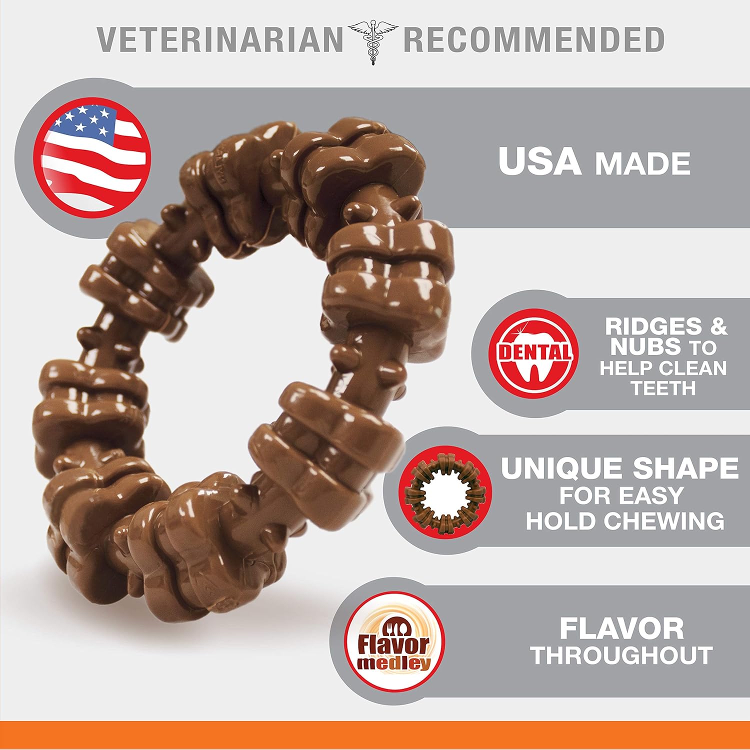 Pet Supplies : Pet Chew Toys : Nylabone Power Chew, Textured Dog Chew Ring Toy, Flavor Medley, X-Large/Souper - 50+ lbs. : 