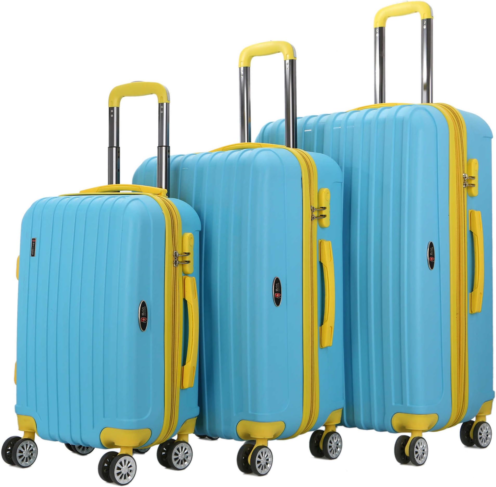The Blue Brio Thick Rib 3-Piece Hardside Spinner Luggage Set