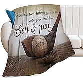 Golf Blanket for Golfers Men Women Fans Sports Throw Blankets Soft Cozy Warm Fuzzy Fleece Inspirational Quotes Golfing Bedding Flannel Throws Stuff Gifts Girls Boys Golf Lovers Bedroom Decor 50"x40"