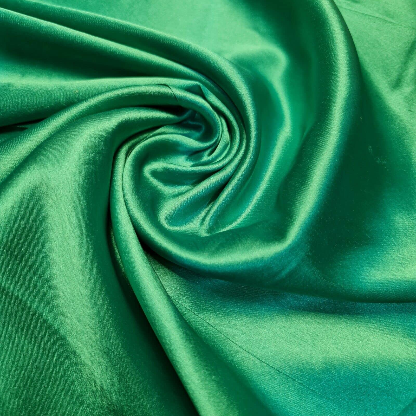 Glossy Charmeuse Silk Satin Bridal Dress Polyester Lining Craft Fabric 44" Meter (2 Meter, Sea Green)