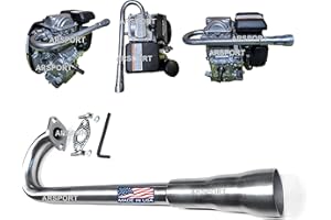 ARSPORT Exhaust pipe Header Compatible with Hond* GX100, GC160, GC190 Motorized bicycles or mini bikes!