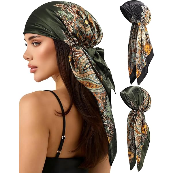 Bandana/turban Pour Perte De Cheveux Chimio - Taille Unique, Coton/viscose, Motif Feuille Bleu, Neuf Avec étiquettes